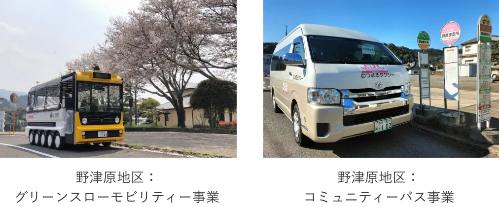 野津原地区：グリーンスローモビリティー事業、野津原地区：コミュニティーバス事業